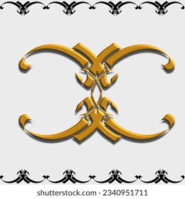 Vintage-Vektorschmuck kann für Rahmen verwendet werden oder großartig für Hintergründe mit Blumenmustern, moderne Blumengras ist großartig in Gold oder anderen Farben und in 3D.