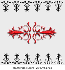 Vintage vector ornaments can be used for frames or great for backgrounds with floral patterns, modern floral grass is great in gold or other colors and applied in 3D.