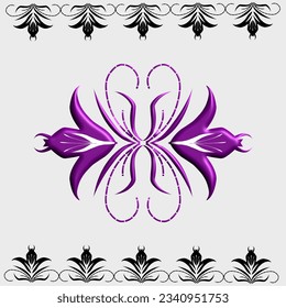 Vintage vector ornaments can be used for frames or great for backgrounds with floral patterns, modern floral grass is great in gold or other colors and applied in 3D.