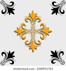 Vintage-Vektorschmuck kann für Rahmen verwendet werden oder großartig für Hintergründe mit Blumenmustern, moderne Blumengras ist großartig in Gold oder anderen Farben und in 3D.