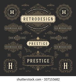 Vintage Vector Ornaments Decorations Design Elements. Flourishes calligraphic combinations retro for Invitations, Restaurant Menu, Royalty, Typography, Quotes, Greeting cards, Certificate and other. 