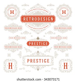 Vintage Vector Ornaments Decorations Design Elements. Flourishes calligraphic combinations retro for Invitations, Restaurant Menu, Royalty, Typography, Quotes, Greeting cards, Certificate and other. 