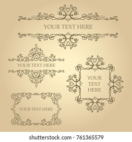 vintage vector ornaments design elements with place for text