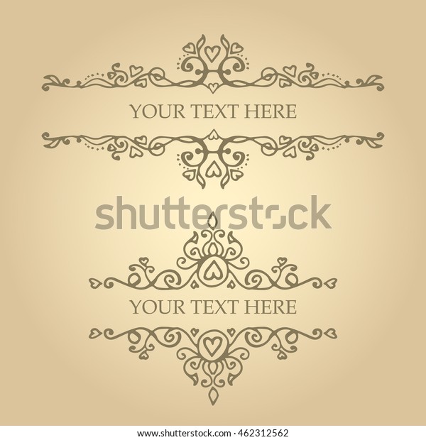 vintage vector ornaments design elements with place\
for text