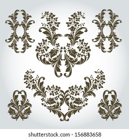 Vintage Vector Ornaments design set 