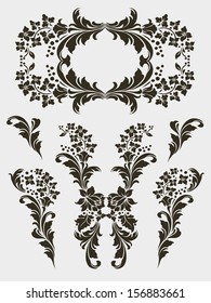 Vintage Vector Ornaments design set 