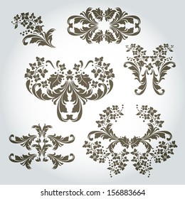 Vintage Vector Ornaments design set 