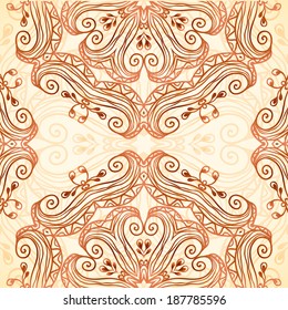 Vintage vector ornate seamless pattern in Indian style