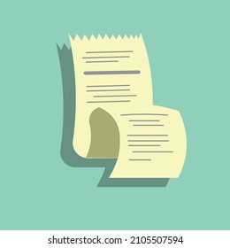 Papel vectorial vintage, factura de pago o documento de color retro amarillo. Elemento de diseño de icono aislado. Diseño de iconos de pago y concepto económico.