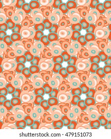 Vintage vector pattern with circles. Print from 60s, 70s. Geometric texture with overlapping circles. Abstract mosaic pattern.