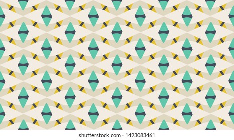 Vintage vector pattern.  Geometric fashion fabric print.  Repeating tile interior design background.  Seamless vector pattern. 