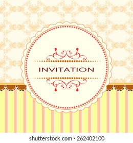 Vintage vector pattern. Hand drawn abstract background. Decorative retro banner. Can be used for banner, invitation, wedding card, Royal vector design element.