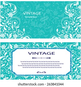 Vintage vector pattern. Hand drawn abstract background. Decorative retro banner. Can be used for banner, invitation, wedding card, Royal vector design element.