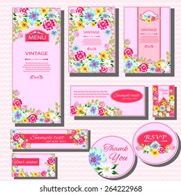 Vintage vector pattern. Hand drawn abstract background. Decorative retro banner. Can be used for banner, invitation, wedding card, Royal vector design element.