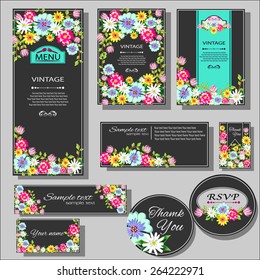 Vintage vector pattern. Hand drawn abstract background. Decorative retro banner. Can be used for banner, invitation, wedding card, Royal vector design element.