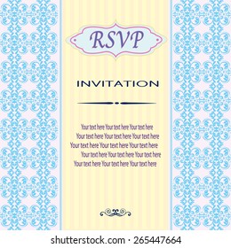 Vintage vector pattern. Hand drawn abstract background. Decorative retro banner. Can be used for banner, invitation, wedding card, Royal vector design element.