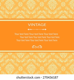 Vintage vector pattern. Hand drawn abstract background. Decorative retro banner. Can be used for banner, invitation, wedding card, Royal vector design element.