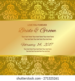 Vintage vector pattern. Hand drawn abstract background. Decorative retro banner. Can be used for banner, invitation, wedding card, Royal vector design element.