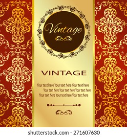 Vintage vector pattern. Hand drawn abstract background. Decorative retro banner. Can be used for banner, invitation, wedding card, Royal vector design element.