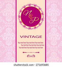 Vintage vector pattern. Hand drawn abstract background. Decorative retro banner. Can be used for banner, invitation, wedding card, Royal vector design element.