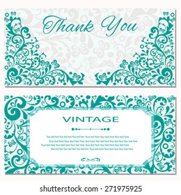 Vintage vector pattern. Hand drawn abstract background. Decorative retro banner. Can be used for banner, invitation, wedding card, Royal vector design element.