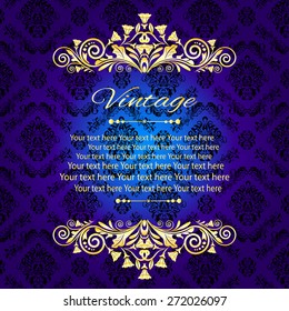 Vintage vector pattern. Hand drawn abstract background. Decorative retro banner. Can be used for banner, invitation, wedding card, Royal vector design element.