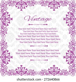 Vintage vector pattern. Hand drawn abstract background. Decorative retro banner. Can be used for banner, invitation, wedding card, Royal vector design element.