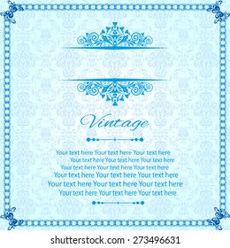 Vintage vector pattern. Hand drawn abstract background. Decorative retro banner. Can be used for banner, invitation, wedding card, Royal vector design element.