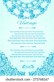 Vintage vector pattern. Hand drawn abstract background. Decorative retro banner. Can be used for banner, invitation, wedding card, Royal vector design element.