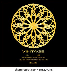 Vintage vector pattern. Hand drawn abstract background. Decorative retro banner. Can be used for banner, invitation, wedding card, Royal vector design element.