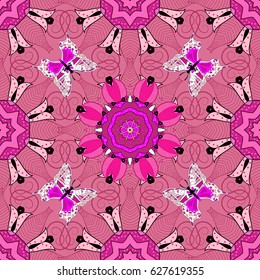 Vintage vector pattern. Invitation, wedding card, scrapbooking. 
