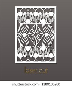 Vintage vector pattern for laser cutting. Luxurious pattern. Decorative element design.