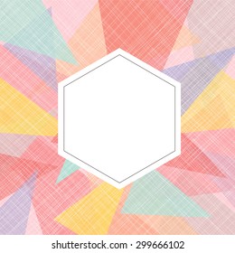 Vintage Vector Pattern Template . Abstract triangle art in pastel colors

