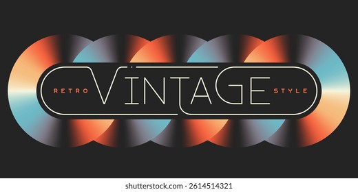 Vintage vector poster made in 80s design style with original color gradients