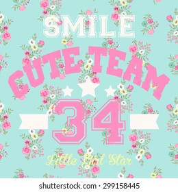 Vintage vector print and varsity. For t-shirt or other uses in vector.