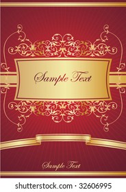 Vintage vector red frame