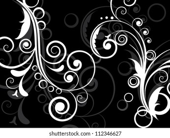 Vintage vector retro background with floral elements