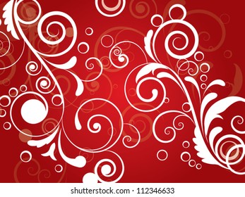 Vintage vector retro background with floral elements