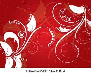 Vintage vector retro background with floral elements