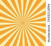 Vintage vector retro background with sun rays. Pop art poster, banner comics.