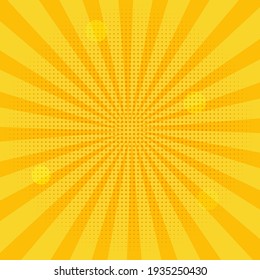 Урожай векторный ретро фон с солнечными лучами. Постер поп-арт, баннерный комикс.