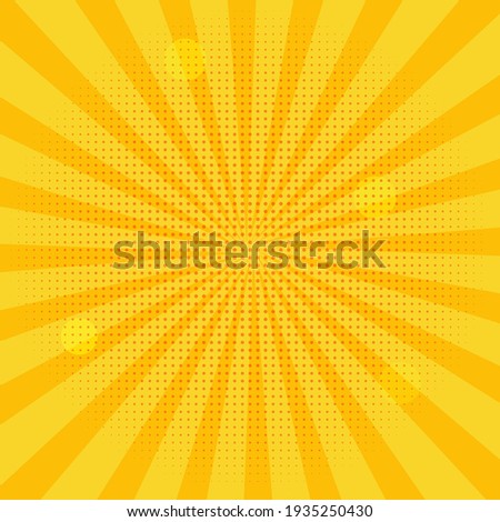Vintage vector retro background with sun rays. Pop art poster, banner comics.
