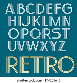 Vintage Vector Retro Font. Retro Typography. Art Deco Type -1 