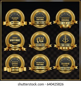 Vintage vector retro labels symbols set