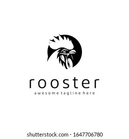 Vintage Vector rooster head logo design