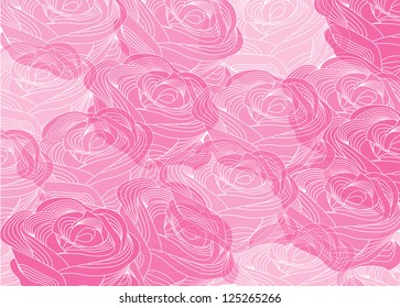 vintage vector roses pattern in pink