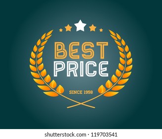 Vintage vector round badge "Best price"