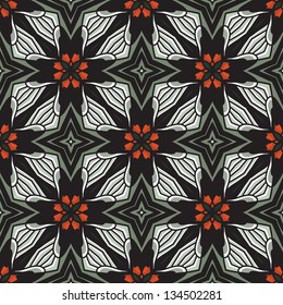 Vintage vector seamless flower pattern