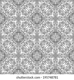 Vintage vector seamless flower pattern