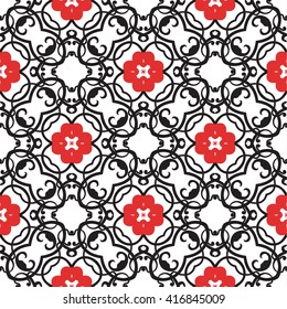 Vintage vector seamless flower pattern